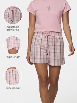 Enamor - Women Mid Rise Drawstring Mid Thigh Length Hangout Shorts