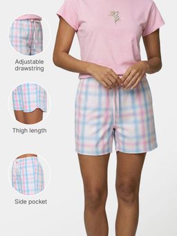 Enamor - Women Mid Rise Drawstring Mid Thigh Length Hangout Shorts