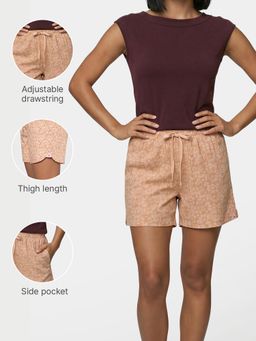 Enamor - Women Mid Rise Drawstring Mid Thigh Length Hangout Shorts