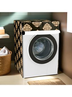 Kuber Industries - Kniting Square Front Load Washing Machine Cover Brown