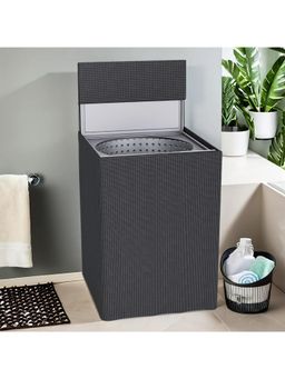 Kuber Industries - Mini Check Top Load Fully-Automatic Washing Machine Cover Grey