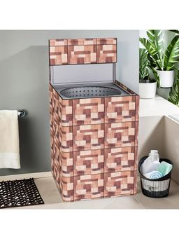 Kuber Industries - New Check Top Load Fully-Automatic Washing Machine Cover Brown