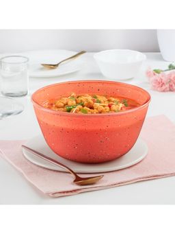 Borosil - 1.5 L Kube Pink Serving & Mixing Bowl, Made in India Borosilicate Glass Bowl