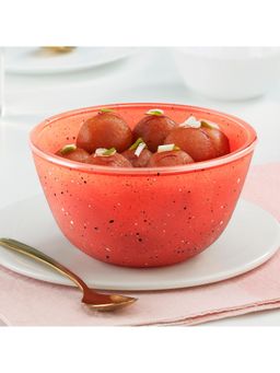 Borosil - 750ml Kube Pink Serving & Mixing Bowl, Made in India Borosilicate Glass Bowl