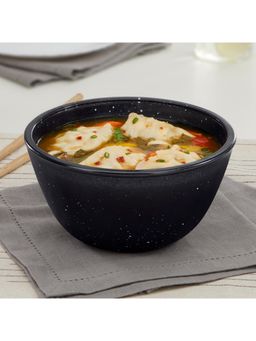 Borosil - 1 L Pebble Black Serving & Mixing Bowl, Made in India Borosilicate Glass Bowl