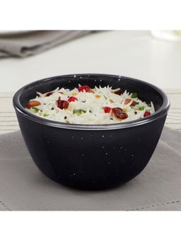 Borosil - 500ml Pebble Black Serving & Mixing Bowl, Made in India Borosilicate Glass Bowl