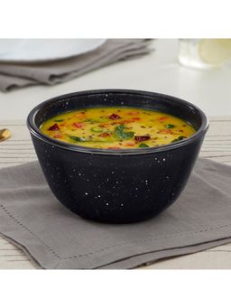 Borosil - 750ml Pebble Black Serving & Mixing Bowl, Made in India Borosilicate Glass Bowl