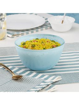 Borosil - 750ml Blue Serving & Mixing Bowl, Made in India Borosilicate Glass Bowl