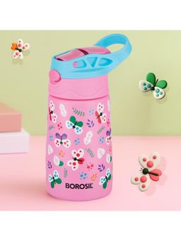 Borosil - 330ml Butterfly Kids Bottle 8 Hrs Hot & Cold Double Wall Vacuum Insulated Flask