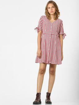 ONLY - Women Checks Red Dress