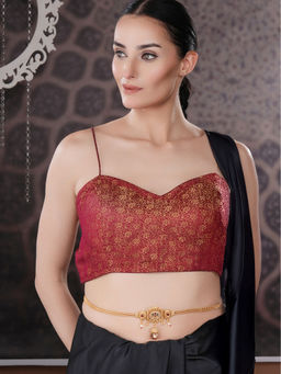 Saraf RS Jewellery - Gold Plated Kemp Studded Traditional Adjustable Waistband Kamarbandh