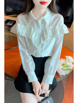 PARTIQ - White Solid Full Sleeves Shirt