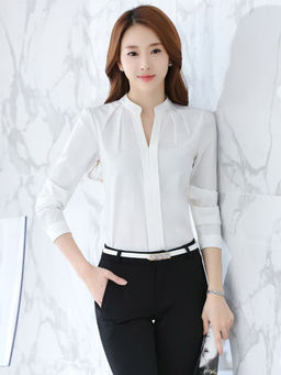 PARTIQ - White Solid Full Sleeves Shirt