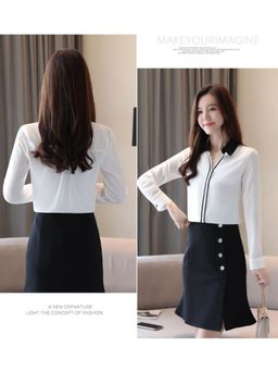 PARTIQ - White Solid Full Sleeves Shirt