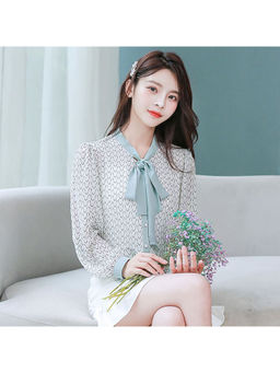 PARTIQ - Teal Printed Full Sleeves Shirt