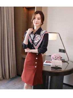 PARTIQ - Black Printed Full Sleeves Shirt