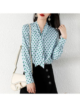 PARTIQ - Blue Polka Dots Full Sleeves Top