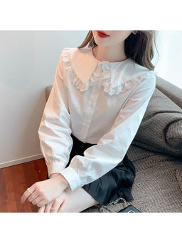 PARTIQ - White Solid Full Sleeves Shirt