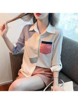 PARTIQ - White Solid Full Sleeves Shirt