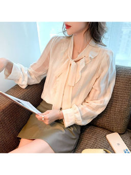 PARTIQ - White Solid Full Sleeves Shirt