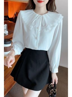 PARTIQ - White Solid Full Sleeves Shirt