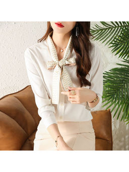 PARTIQ - White Solid Full Sleeves Shirt