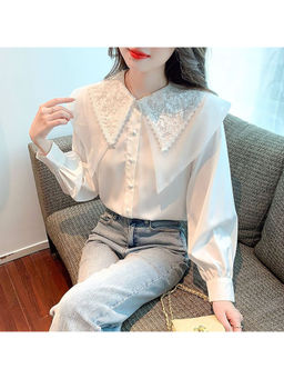 PARTIQ - White Solid Full Sleeves Shirt