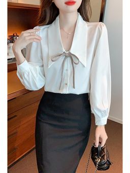 PARTIQ - White Solid Full Sleeves Shirt