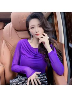 PARTIQ - Purple Solid Full Sleeves Top