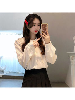 PARTIQ - White Solid Full Sleeves Shirt