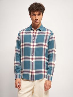 The Bear House - Blue Checks Slim Fit Casual Shirt
