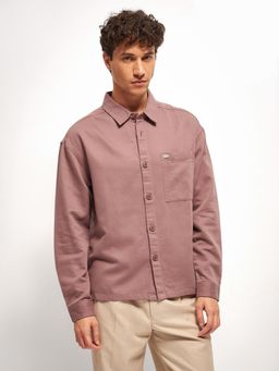 The Bear House - Pink Solid Relax Fit Overshirt