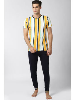 Peter England - Men Yellow T Shirt and Joggers (Set of 2)