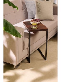 Wewood - C-Shaped Table Teak Stained Wood Finish (20Mm Thick)