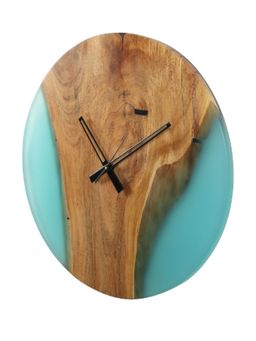 Wewood - Resin Wall Clock Elegant Fusion Of Acacia Wood & Resin