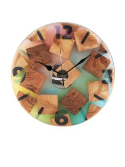 Wewood - Pearl Resin Wall Clock Wood Oak Elegance With A Modern Touch