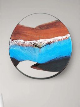 Wewood - Ocean-Themed Wooden Wall Clock Acacia Wood & Resin Elegance