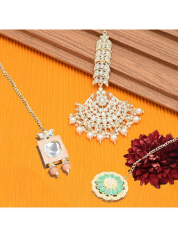 Zaveri Pearls - Combo of 3 Multicolor Kundan Maangtikka-ZPFK13079