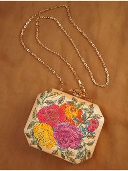 Jalwa By Deepika - Multicolored Handcrafted Silk Clutch With Embellishments