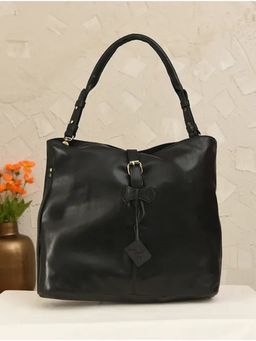 Jalwa By Deepika - Oversized Black Handcrafted Genuine Leather Tote Bag