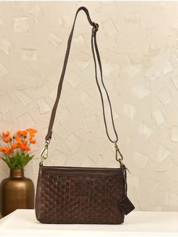 Jalwa By Deepika - Brown Handcrafted Genuine Leather Sling Bag