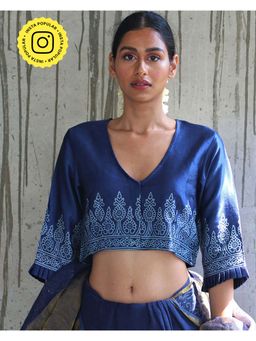 Chidiyaa - Blue Cotton Blouse