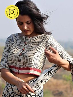 Chidiyaa - Ivory Mashru Silk Blouse