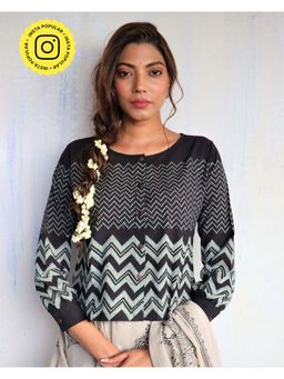 Chidiyaa - Black Cotton Blouse