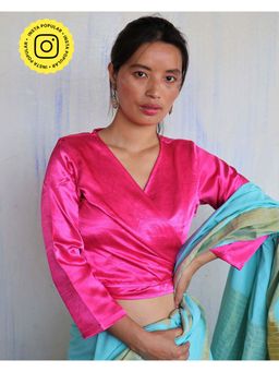 Chidiyaa - Pink Mashru Silk Blouse