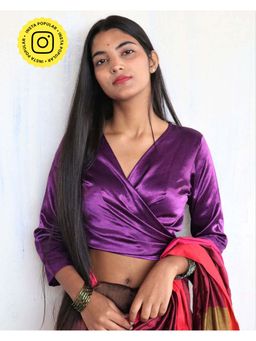 Chidiyaa - Purple Mashru Silk Blouse