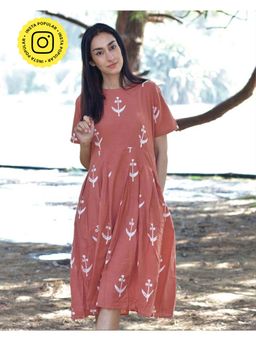 Chidiyaa - Peach Cotton Dress