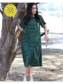Chidiyaa - Green Cotton Dress