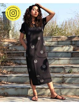 Chidiyaa - Black Cotton Dress