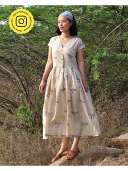 Chidiyaa - Beige Cotton Dress